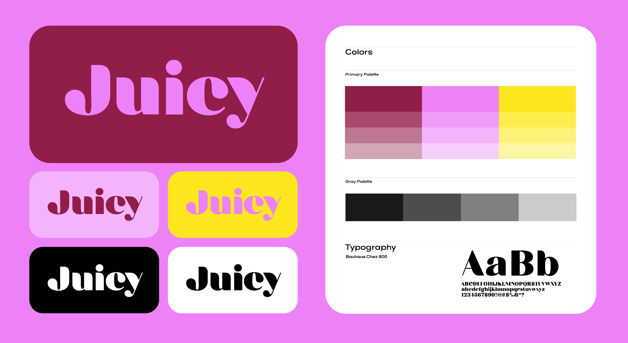 logo with brand kit example wordmark with soft, bold font