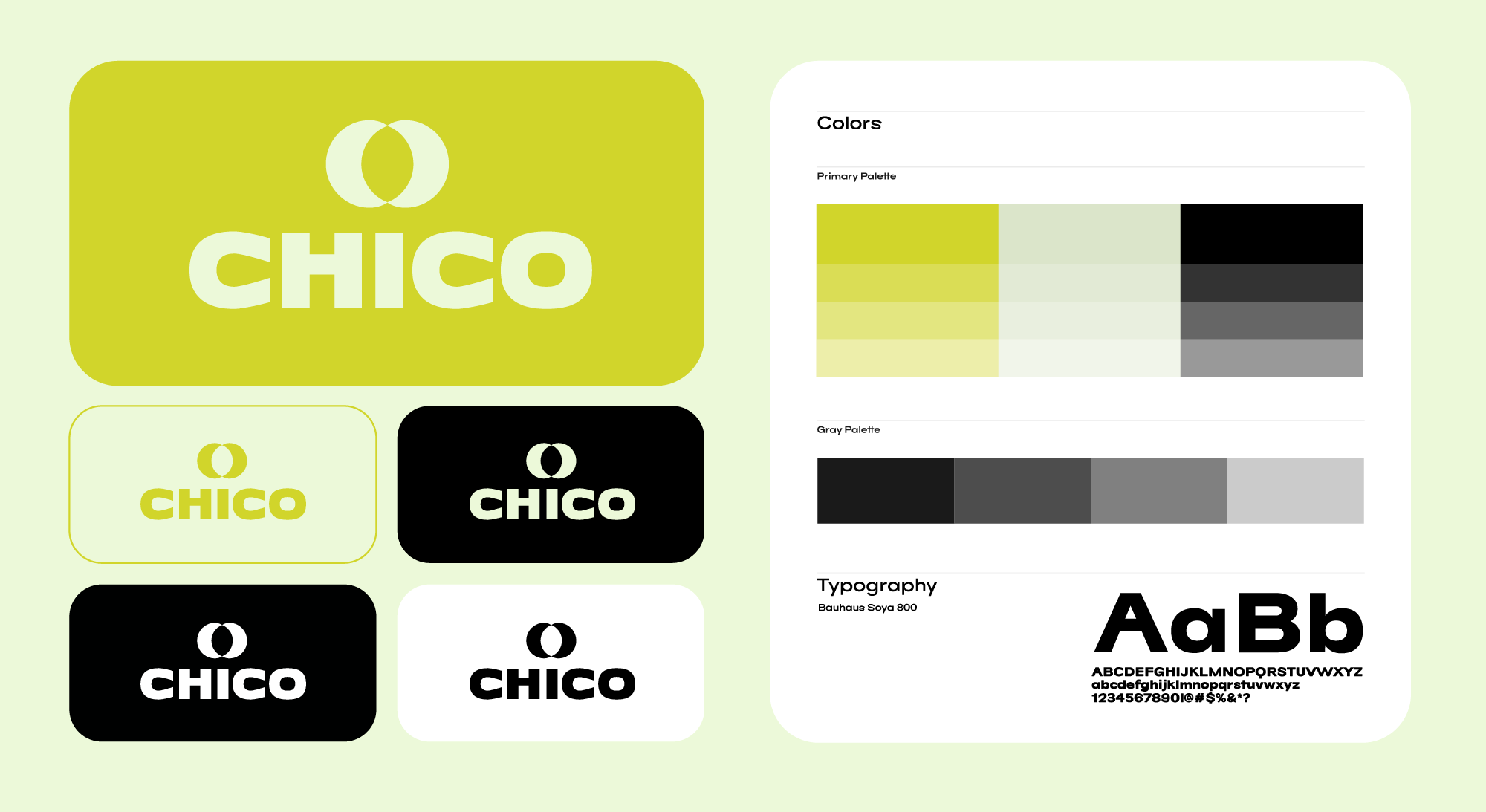 logo with brand kit example wide font with minimal symbol