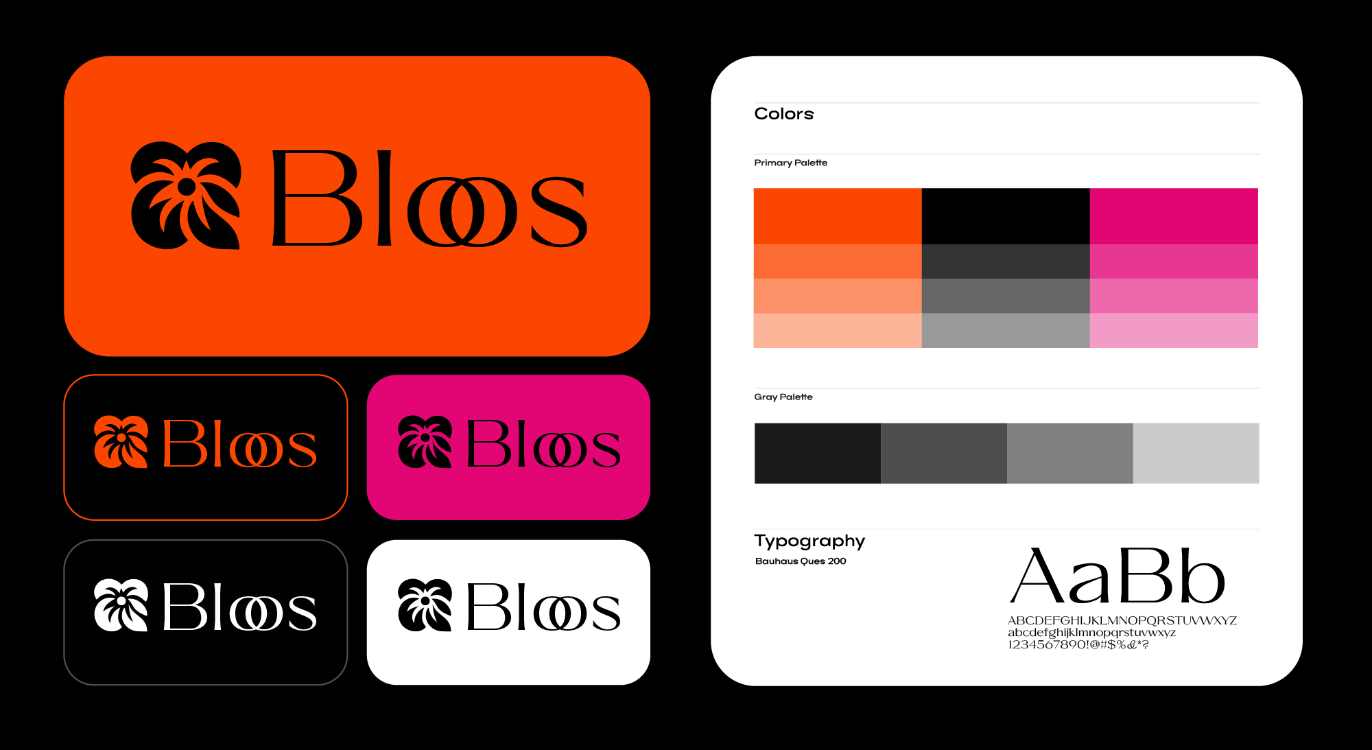 logo with brand kit example for flower shop brand